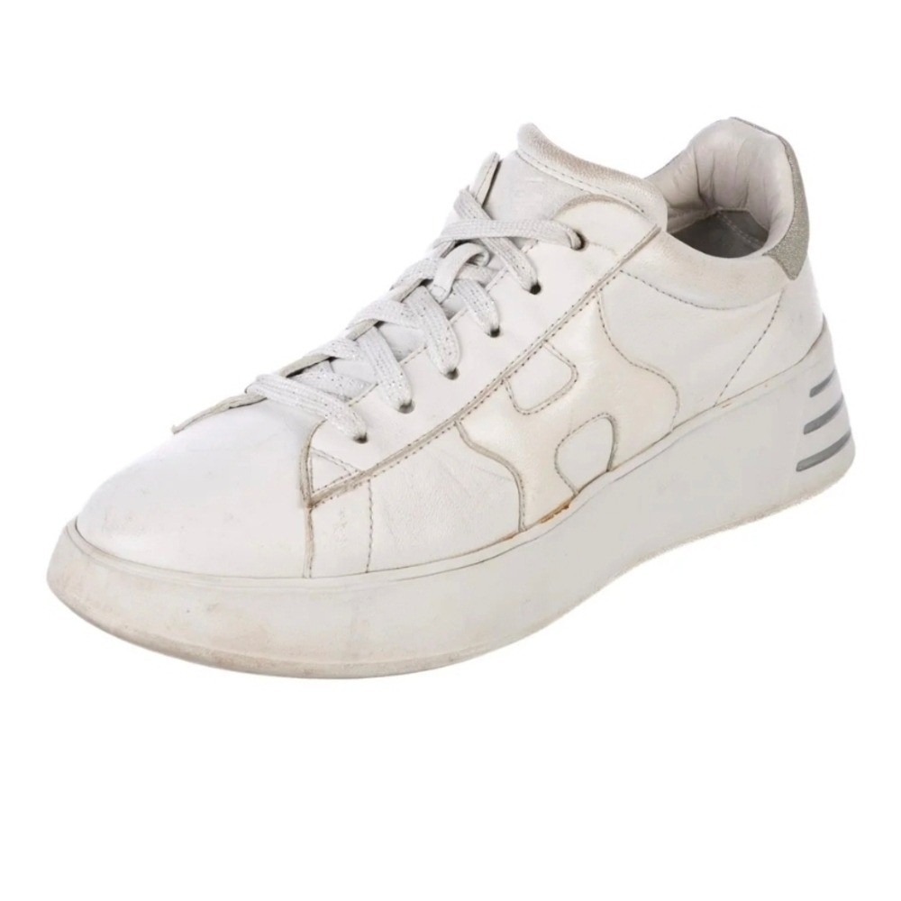 Hogan Platform Sneakers Womens 38.5 White Luxury Designer Italian Leather Shoes
